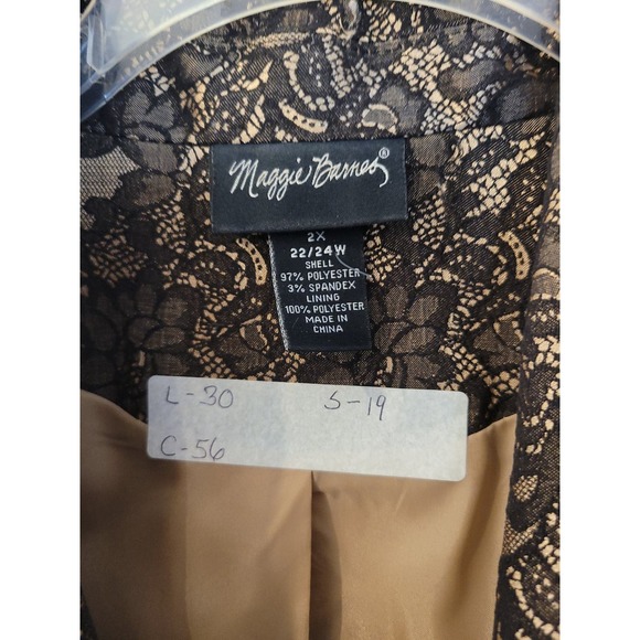 Maggie Barnes women's laced black and tan blazer Size 22/24 - Picture 2 of 5
